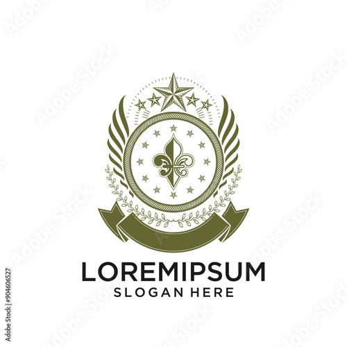 Heraldic coat of arms decorative emblem composed