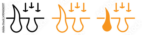 Hair Transplant Icon Set Medical Procedure Illustrations for Healthcare and Cosmetic Surgery