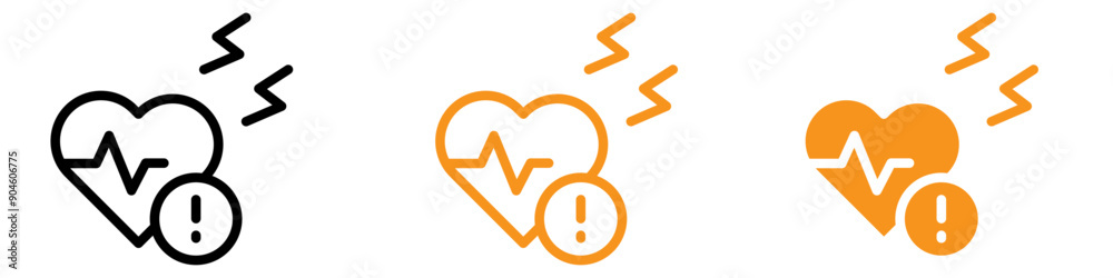 Heart Attack Icon Set Medical Emergency Illustrations for Health Awareness Heart Attack Icon Set Medical Emergency Illustrations for Health Awareness
