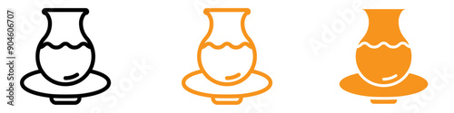 Handmade Pottery Icon Set Artisan Craft Illustrations for Ceramic and Decorative Projects
