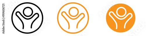 Happy People Icon Set Joyful Expressions Illustrations for Wellness and Community Projects
