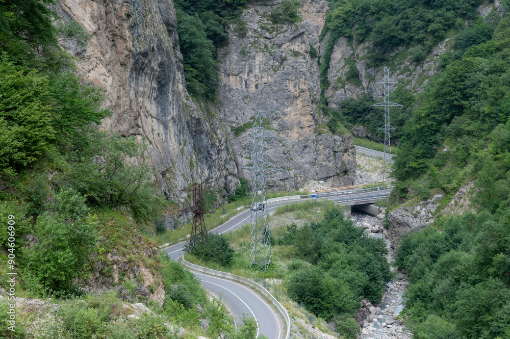Serpentine road in \ossetia