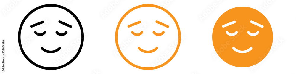 Calm Emoji Icon Set Relaxation and Tranquility Symbols for Messaging and Communication