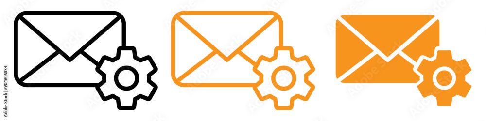 Email Settings Icon Set Communication and Configuration Illustrations for Technology Email Settings Icon Set Communication and Configuration Illustrations for Technology