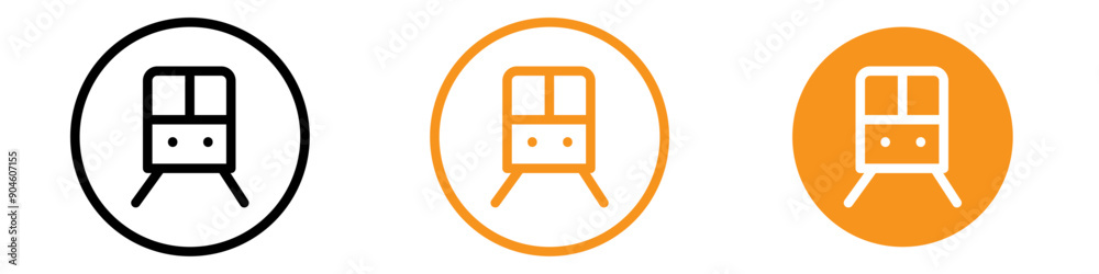 Subway Icon Set Public Transportation Illustrations for Urban and Travel Projects
