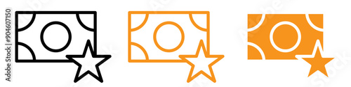 Cash Bonus Icon Set Financial Reward Symbols for Business and Incentive Programs