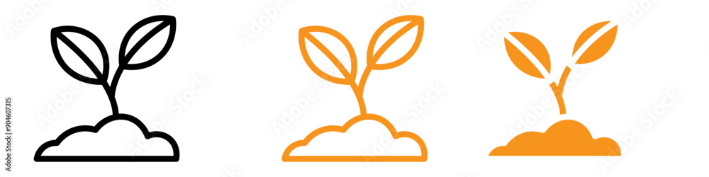 Plant Icon Set Botanical Illustrations for Gardening and Nature Projects