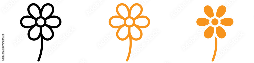 Flower Icon Set Floral Illustrations for Botanical and Gardening Projects Flower Icon Set Floral Illustrations for Botanical and Gardening Projects