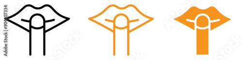 Please Do Quiet Pssst Icon Set Silence Reminder Illustrations for Public Spaces