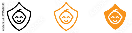 Child Protection Icon Set Safety and Welfare Symbols for Parenting and Social Services