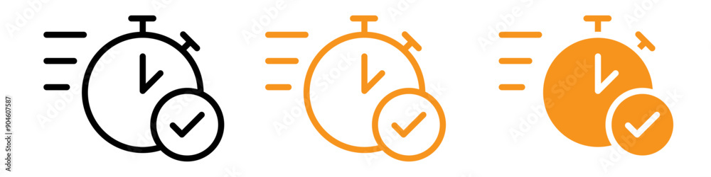 Quick Approval Icon Set Fast Verification Illustrations for Business and Finance Quick Approval Icon Set Fast Verification Illustrations for Business and Finance