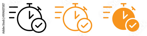 Quick Approval Icon Set Fast Verification Illustrations for Business and Finance