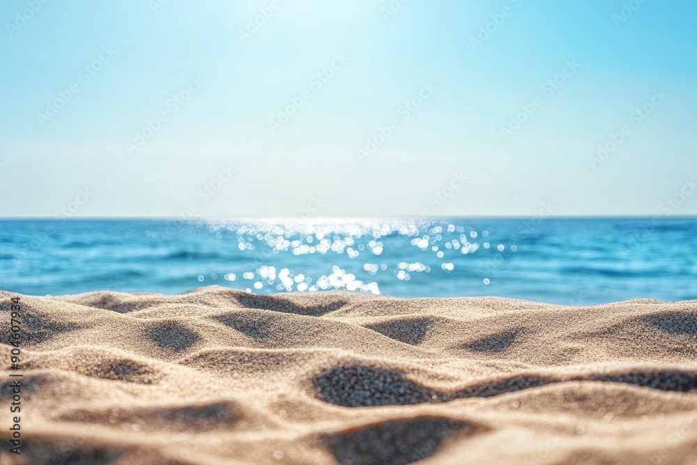 summer background of beach sand in the foreground and sea in the background, ai summer background of beach sand in the foreground and sea in the background, ai