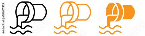Water Supply Drain Icon Set Plumbing System Illustrations for Home and Infrastructure