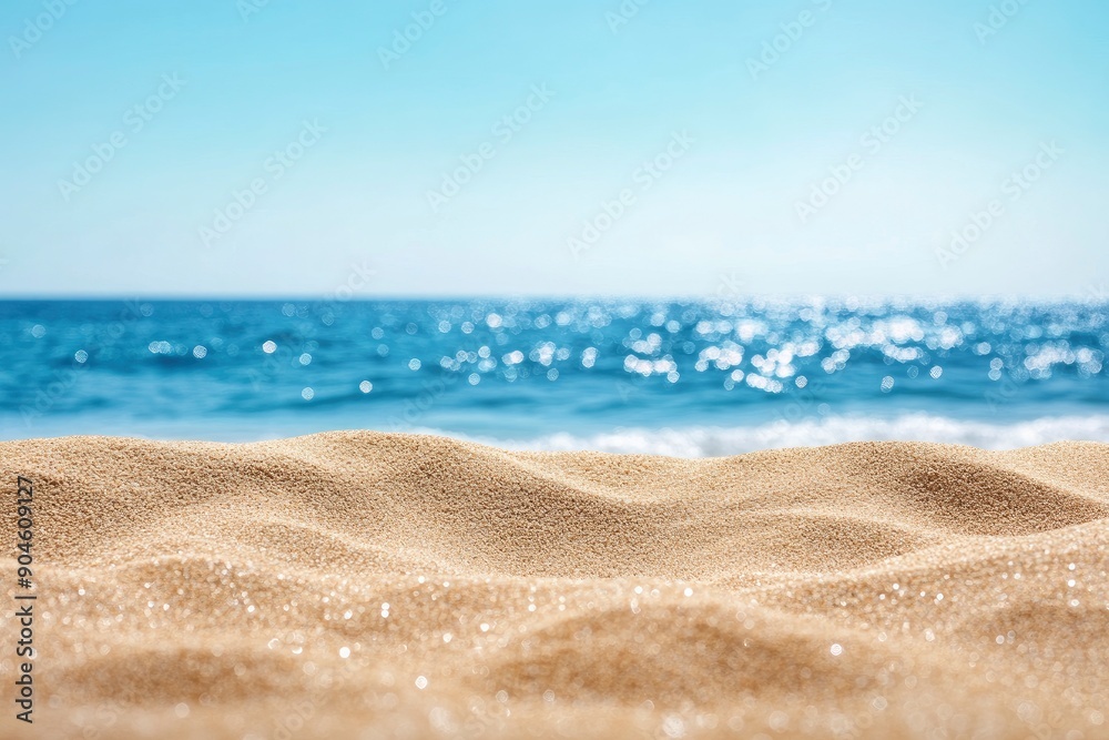 summer background of beach sand in the foreground and sea in the background, ai summer background of beach sand in the foreground and sea in the background, ai
