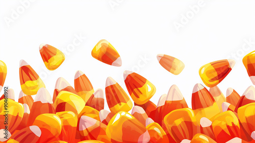 Border design for Halloween with cute candy corn elements.