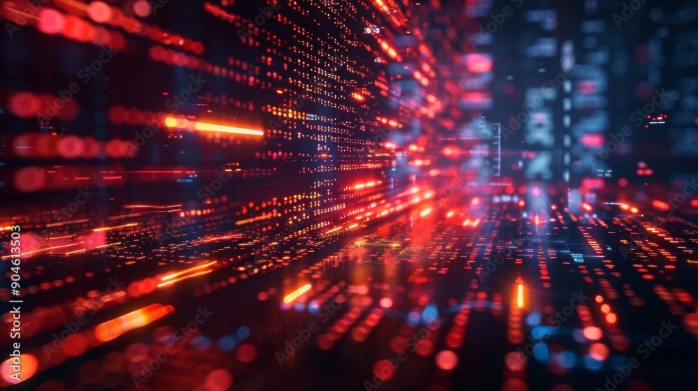 Abstract digital background with red and blue glowing lines. Abstract digital background with red and blue glowing lines.