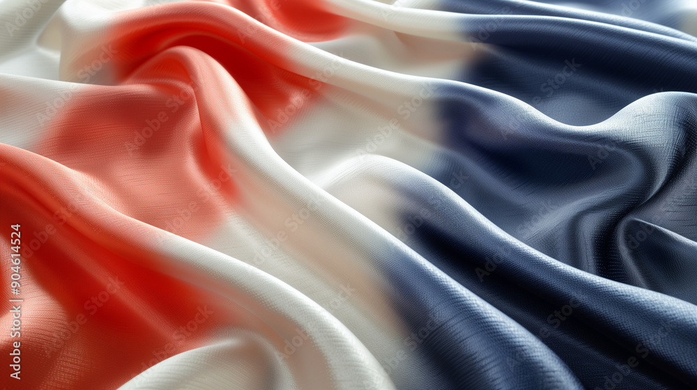 Fototapeta premium French flag fabric texture, subtle creases and folds