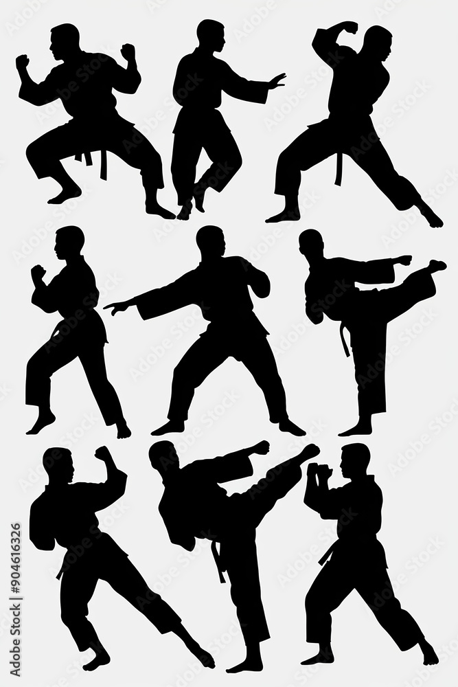 Silhouettes of Karate collection of martial arts silhouettes Silhouettes of Karate collection of martial arts silhouettes