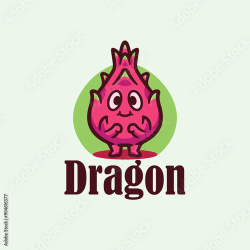 Dragon fruit character cartoon mascot logo design