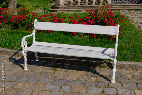 White seat in Telc main square