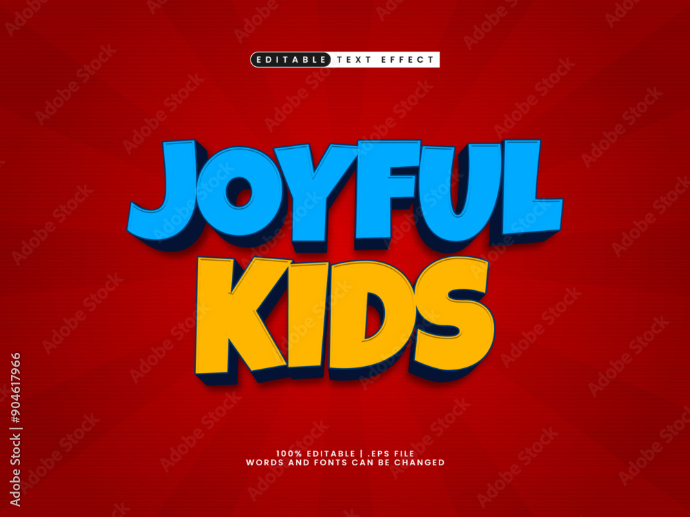 Obraz premium joyful kids editable text effect in kids and game text style