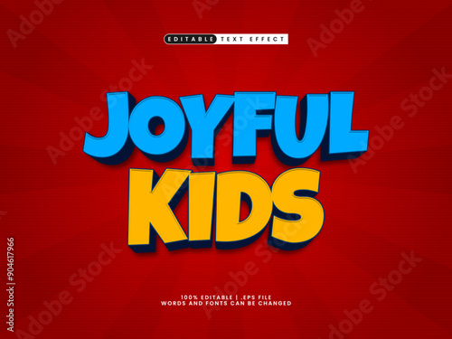 joyful kids editable text effect in kids and game text style
