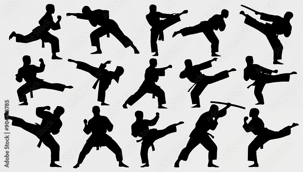 Silhouettes of Karate collection of martial arts silhouettes Silhouettes of Karate collection of martial arts silhouettes