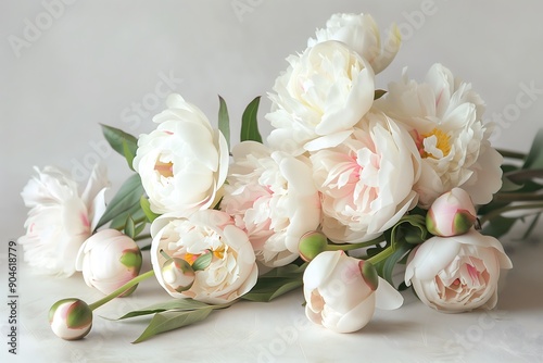 Fototapeta Naklejka Na Ścianę i Meble -  Bouquet of White Peonies