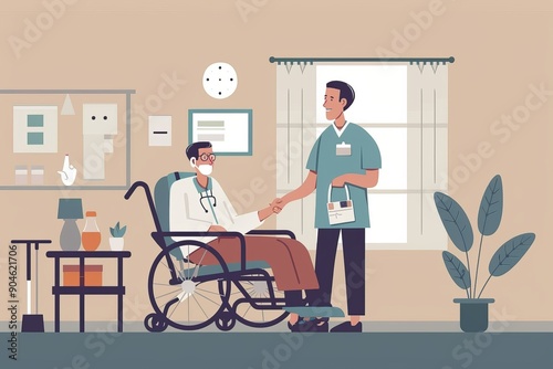 Doctor and Patient Interaction in a Clinic Setting Depicting Care and Compassion