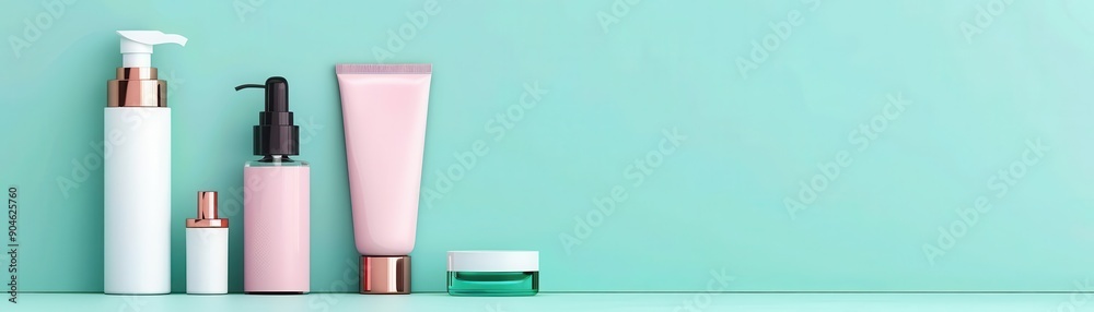 Fashion-inspired skincare innovations, modern cosmetics, flat design illustration Fashion-inspired skincare innovations, modern cosmetics, flat design illustration