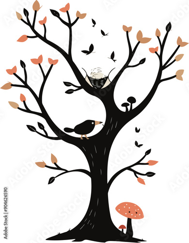 Whimsical Autumn Tree
