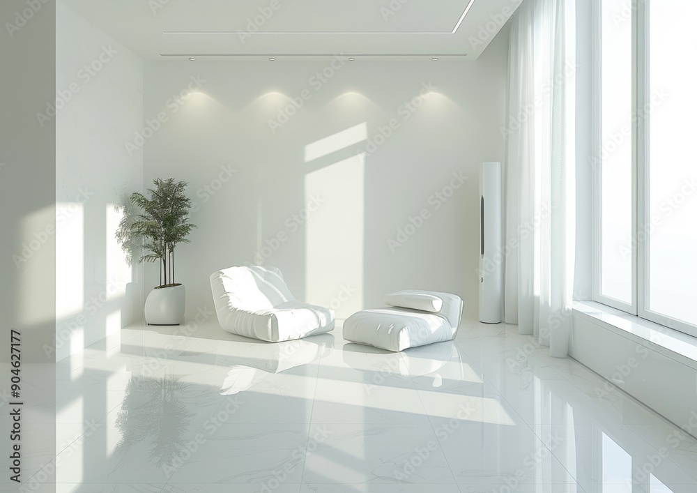 Minimalist White Living Room with Modern Decor Minimalist White Living Room with Modern Decor