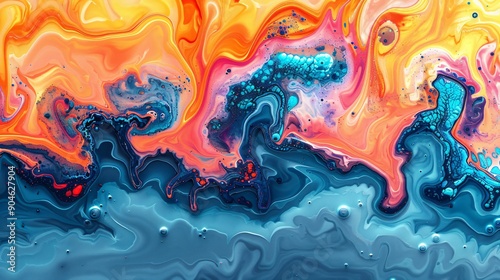 Abstract Swirls of Colorful Paint photo