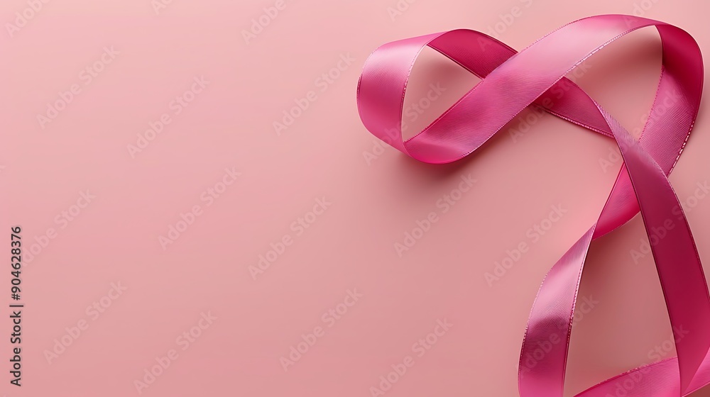 Pink Satin Ribbon on a Pink Background Pink Satin Ribbon on a Pink Background