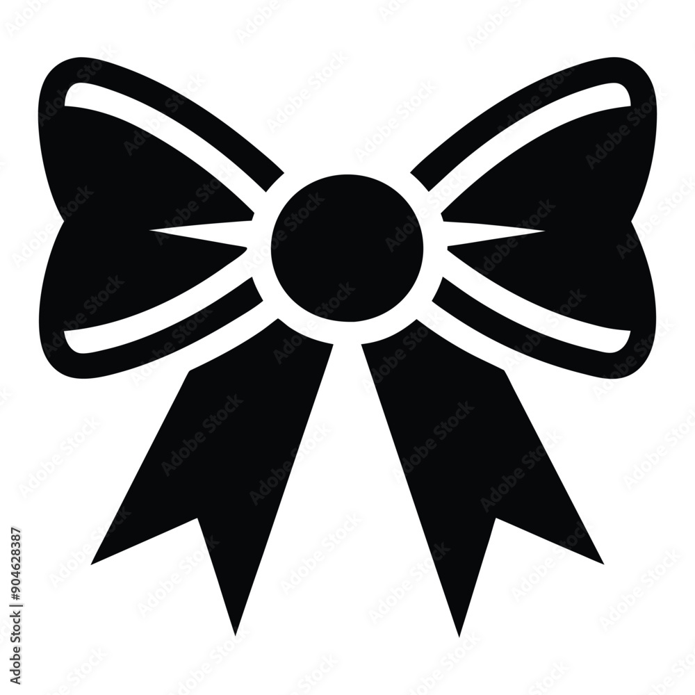 Gift bows with ribbons black color on white background vector illustration
