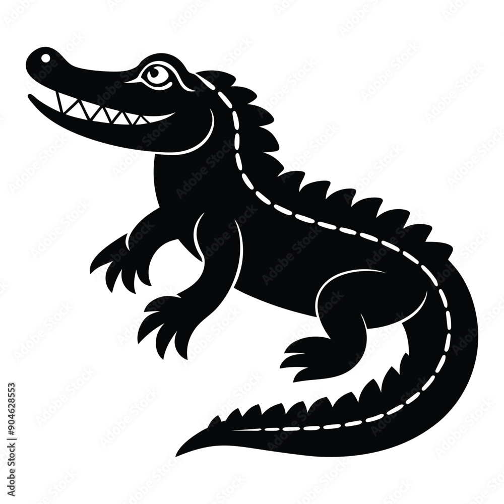 Fototapeta premium crocodile silhouette vector illustration Design on a white background