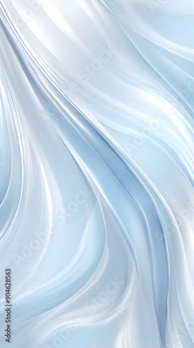 Digital technology white and silver wave curve abstract graphic poster background