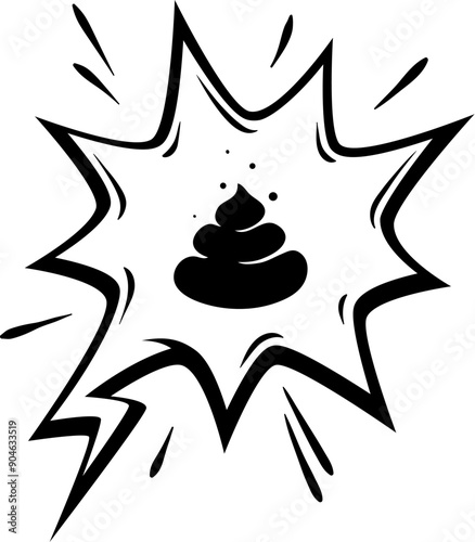 Comic swear speech bubble, angry word, hate or curse talk cloud with shit poop. Vector bad word shout, insult scream and rude swear exclamation balloon for anger, bad mood, negative emotion expression