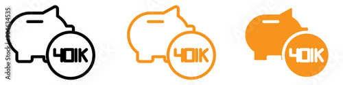 401k Retirement Savings Icon for Financial Planning