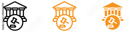 Court Judgement Icon Depicting Legal Services, Judicial Decisions, and Courtroom Procedures for Law Firms and Legal Practitioners
