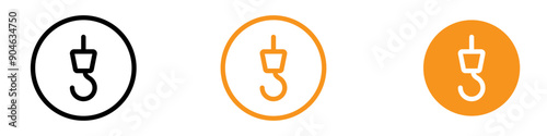 Crane Hook Icon Illustrating Construction Site Equipment, Heavy Machinery Operations, and Industrial Lifting Solutions for Builders and Engineers