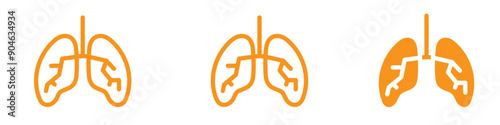 Respiratory Human Lungs Icon for Medical and Health Graphics Essential for Representing Lung Function and Respiratory Health