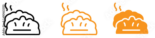 Delicious Dumplings Icon for Culinary and Food Illustrations Ideal for Representing Traditional Cuisine and Food Promotions