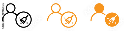 Dedicated Janitor Icon for Cleaning and Maintenance Graphics Ideal for Representing Janitorial Services and Facility Maintenance