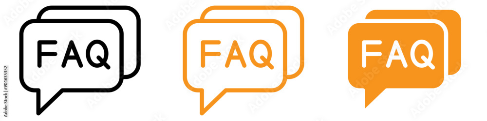 Informative FAQ Icon for Help and Support Sections Ideal for Representing Frequently Asked Questions in Customer Service Graphics