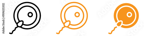 Fertilization Ovule Being Fertilized by Sperm Icon for Reproductive Health Graphics Perfect for Representing Conception and Fertility