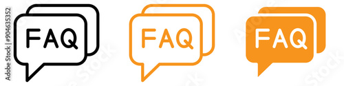 Informative FAQ Icon for Help and Support Sections Ideal for Representing Frequently Asked Questions in Customer Service Graphics