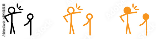 Disciplinary Parents Scolding Child Icon for Family Dynamics Graphics Ideal for Representing Parenting and Child Behavior Management