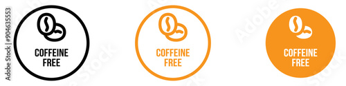 Caffeine-Free Icon Representing Health-Conscious Beverage Options, Decaffeinated Coffee and Tea, and Energy Drinks without Caffeine for Wellness Brands